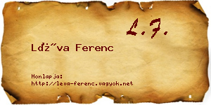Léva Ferenc névjegykártya